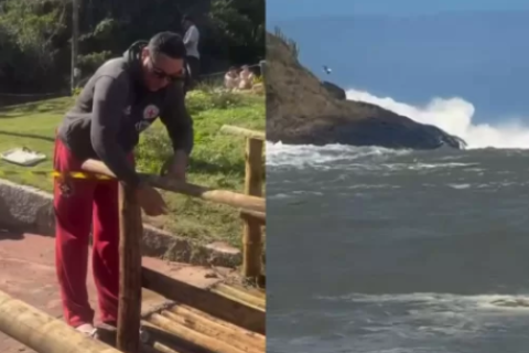 Praia do Forno é interditada após mar agitado surpreender turistas em Búzios