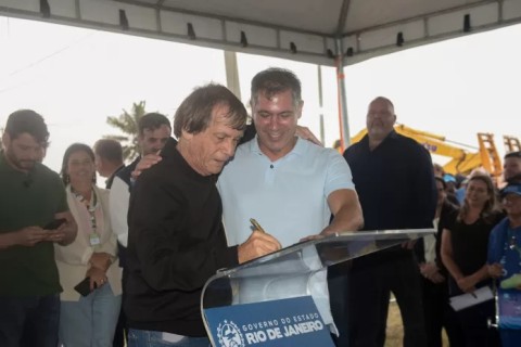 Dr. Serginho e governador Cláudio Castro anunciam dragagem da Praia do Siqueira